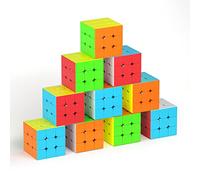 Vdealen 10 Pack 3x3x3 Speed Cube, 2.2in Stickerless Magic Cube Puzzle Party Toy for Beginners and Advanced Users, Christmas Birthday Party Favor Cube Gift for Kid Teens Adults