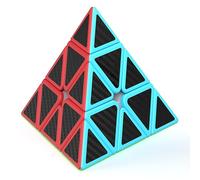 Vdealen Pyraminx Magic Cube Pyramid Puzzle Cube Fast Smooth Turning Twist Travel Toy For Kids(Carbon Fiber Sticker)