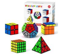 Vdealen Speed Cube Set, 2x2 4x4 Pyramid Dodecahedron Mirror Magic Cube Pack, Puzzle Cube Collection Toys Gift for Kids Teens Adults [5 Pack]