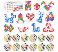 Vdealen Speed Cube Set, Magic Cube Pack of 3x3x3 Mini Puzzle Cube, Magic Snake Birthday Party Christmas Stocking Fillers Gift for Kids Teens Adults(24 Pack)