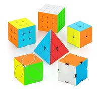 Vdealen Speed Cube Set, Magic Cube Set of 2x2 3x3 4x4 Pyramid Skewb Ivy Stickerless Puzzle Cube Game, Christmas Birthday Party Gifts for Kids Teens Adults (6 Pack)