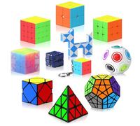 Vdealen Speed Cube Set, Magic Cube Set of 2x2 3x3 4x4 Pyraminx Megaminx Skewb Snake Infinity Cube Game, Christmas Birthday Party Gifts for Kids Teens Adults (11 Pack)
