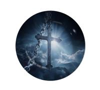 Vdenvileye 26.5cm Melamine Decorative Plate (Includes Metal Hanging Hook) Cross Motif Wall Art Decor Home Accent Rustic-Style Wall-Mounted Display Tray Gift for Christians (Style 8)