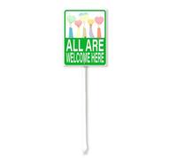 Vdenvileye All Are Welcome Here Yard Sign with Stake 20x30cm