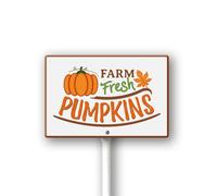 Vdenvileye Aluminum Yard Stake Outdoor Fall Decor Rustic Garden Stakes Lawn Sign Farm Fresh Pumpkins Lawn Ornaments for Porch Garden Home Patio Harvest Thanksgiving Decorations