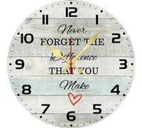 Vdenvileye Appreciation gifts for Coworkers Wall Clock Never Forget The Difference You Make, Thank You Gift for Woman Friend Teacher Coach Doctor, Silent Battery Operated Non Ticking 25x25 CM