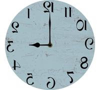 Vdenvileye Backwards Clock Funny Unusual Numbers Reverse Wall Clock Silent Non Ticking 25x25 CM Home Bedroom Decor Gag Gift Farmhouse Round Timepieces Novelty White Elephant Gifts