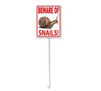 Vdenvileye Beware of Snails Yard Sign with Stake 20x30cm Rustproof Aluminum Lawn Decorations Warning Sign for Outdoor Road Street Garden Decor