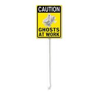 Vdenvileye Caution: Ghosts at Work Yard Sign with Stake 20x30cm