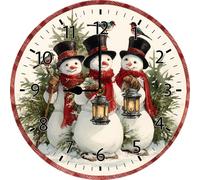 Vdenvileye Christmas Snowman Wall Clocks,Red Truck 10 Inch Wall Clock,Christmas Tree Small Battery Operated Wall Clocks Decorative for Kitchen/Living Room/Bedroom/Bathroom/Dining Room