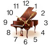 Vdenvileye Classical Piano Wall Clock Modern Silent Wall Clock Music Theme Home Decoration Musics Studio Decor Pianist Gift Non-tick Battery Powered 30x30 CM Square Clocks Birthday Present for Kids