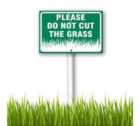 Vdenvileye Do Not Cut The Grass Yard Sign with Metal Stakes 20x30cm Heavy Duty Aluminum Yard Signs Weather Resistant Metal Garden Decor for Lawn Backyard Easy to Install