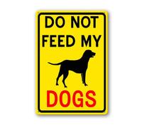 Vdenvileye Do Not Feed My Dogs Sign 14×20cm Sturdy Aluminum Metal Signs Rust Free Metal Wall Decor for Yard Backyard Patio Porch