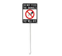 Vdenvileye Do Not Feed the Animals They Will Bite Yard Sign with Stake 20x30cm Rustproof Aluminum Lawn Decorations Warning Sign for Outdoor Road Street Garden Decor