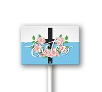 Vdenvileye Easter He is Risen Yard Signs with Metal Stakes Outdoor Decorations Religious Jesus Cross Waterproof Lawn Signs Christian Holiday Party Decor Supplies for Garden Lawn Decor 12x8Inch