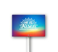 Vdenvileye Easter He is Risen Yard Signs with Metal Stakes Outdoor Decorations Religious Jesus Cross Waterproof Lawn Signs Christian Holiday Party Decor Supplies for Garden Lawn Decor 12x8Inch