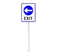 Vdenvileye Exit With Arrow Yard Sign with Stake 17.5x22cm Rustproof Aluminum Lawn Decorations The Way Sign for Outdoor Road Street Garden