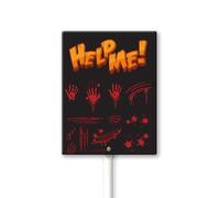 Vdenvileye Fall Decorations Outdoor, Aluminum Decorative Garden Stakes for Halloween Decor, Help Me Terror Time Yard Signs for Outside Garden Lawn Porch Party Decorations 7x8.8Inch