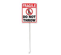 Vdenvileye Fragile Do Not Throw Yard Sign with Stake 20x30cm Rustproof Aluminum Lawn Decorations Warning Sign for Outdoor Road Street Garden Decor