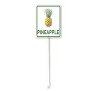 Vdenvileye Fresh Pineapple Yard Sign with Stake 11.5x15cm Rustproof Aluminum Lawn Decorations farm fruits Sign for Outdoor Road Street Garden