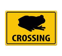 Vdenvileye Frog Crossing Sign 8X12 Inch Rust Free Aluminum Easy to Read & Sturdy Keep Out Outdoor Metal Signs for Home Farm Yard