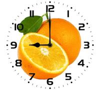 Vdenvileye Fruit Clock Navel Orange Illustration 30cmcm Wooden Round Bathroom Wall Clock Silent Non-ticking Battery Powered for Bathroom Kitchen Living Room Bedroom