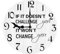 Vdenvileye Gym Wall Clock - If it doesn't Challenge you it doesn't Change you - Home Gym Decor Ideas - Training room Fitness Room Bike Rooms Decor - 25x25 CM Silent Non-Ticking Battery Operated