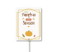 Vdenvileye Happy Pumpkin Spice Season Yard Sign With Metal Stake Fall Decor Aluminum Lawn Sign Stand For Home Harvest Thanksgiving Holiday Outdoor Autumn Decorations 11.5x5cm