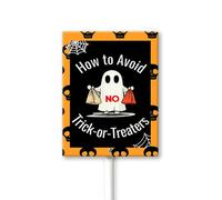 Vdenvileye How To Avoid Trick Or Treaers Aluminum Decorative Garden Stakes - Outdoor Halloween Decor for Home, Yard Signs for Garden Lawn Patio 7x8.8Inch