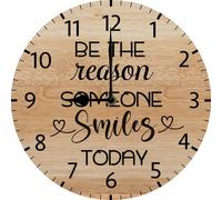 Vdenvileye Inspirational Wall Clock - Be The Reason Someone Smiles Today - Positive Wall Decor for Classroom School Home - Inspirational Gift for Women Coworker - 25x25 CM Silent Clock Non Ticking