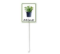 Vdenvileye Mint Potted Plant Yard Sign with Stake 11.5x15cm Rustproof Aluminum Lawn Decorations plant Sign for Outdoor Road Street Garden