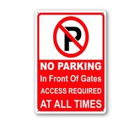 Vdenvileye No Parking In Front Of This Gate Access Required at All Times Sign 20×30cm Sturdy Aluminum Metal Signs Rust Free Metal Wall Decor for Yard Backyard Patio Porch