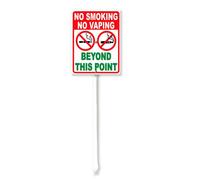 Vdenvileye No Smoking No Vaping Beyond This Point Yard Sign with Stake 17.5x22cm Rustproof Aluminum Lawn Decorations Warning Sign for Outdoor Road Street Garden Decor