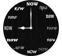 Vdenvileye Now Time Clock Meditation Room Decor Mindfulness Gift The Time Now Wall Clock Inspirational Gift Zen Home Decoration Yoga Room Hanging 25x25 CM Non Ticking Silent Battery Operated