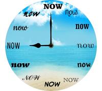 Vdenvileye Now Time Clock Meditation Room Decor Mindfulness Gift The Time Now Wall Clock Inspirational Gift Zen Home Decoration Yoga Room Hanging 25x25 CM Non Ticking Silent Battery Operated