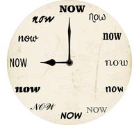 Vdenvileye Now Time Clock Mindfulness Gift The Power of Now Your Daily Reminder to Live in The Now Funny Office Late Person Procrastinate Gift 25x25 CM Non Ticking Silent Battery Operated