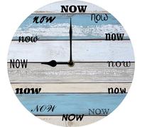 Vdenvileye Now Time Wall Clock Mindfulness Gift The Power of Now Your Daily Reminder to Live in The Now Funny Office Late Person Procrastinate Gift 25x25 CM Non Ticking Silent Battery Operated