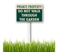 Vdenvileye Outdoor Yard Sign Do Not Walk Through The Garden Sign with Stakes 20x30cm Sturdy Aluminum Lawn Signs Fade Rust Free Garden Decoration for Business Outdoor Use Easy Install