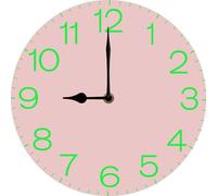 Vdenvileye Pink Clock Battery Powered Silent Not Tick Round Wooden Wall Clock for Office Bedroom Kitchen Living Room Decoration 25cm