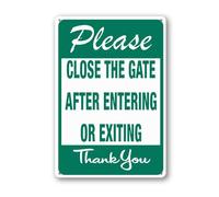 Vdenvileye Please Close The Gate After Entering Or Exiting Sign 30×40cm Sturdy Aluminum Metal Signs Rust Free Metal Wall Decor for Yard Backyard Patio Porch