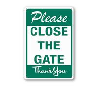 Vdenvileye Please Close The Gate Sign 14×20cm Sturdy Aluminum Metal Signs Rust Free Metal Wall Decor for Yard Backyard Patio Porch