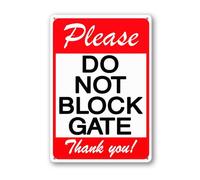 Vdenvileye Please Do Not Block Gate Thank You Sign 30×40cm Sturdy Aluminum Metal Signs Rust Free Metal Wall Decor for Yard Backyard Patio Porch