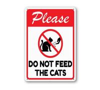 Vdenvileye Please Do Not Feed the Cats Sign 20×30cm Sturdy Aluminum Metal Signs Rust Free Metal Wall Decor for Yard Backyard Porch Patio