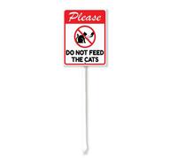 Vdenvileye Please Do Not Feed the Cats Yard Sign with Stake 17.5x22cm Rustproof Aluminum Lawn Decorations for Outdoor Road Street Garden