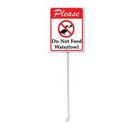 Vdenvileye Please Do Not Feed The Waterfowl Yard Sign with Stake 11.5x15cm Rustproof Aluminum Lawn Decorations for Outdoor Road Street Garden