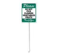 Vdenvileye Please DO NOT pick Flowers Vegetables Fruits Thank You Sign with Stake 11.5x15cm Rustproof Aluminum Lawn Decorations Warning Sign for Outdoor Road Street Garden Decor