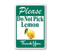 Vdenvileye Please Do Not Pick Lemons Sign 20×30cm Sturdy Aluminum Metal Signs Rust Free Metal Wall Decor for Yard Backyard Porch Patio