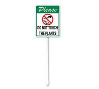 Vdenvileye Please Do Not Touch the Plants Yard Sign with Stake 17.5x22cm Rustproof Aluminum Lawn Decorations Warning Sign for Outdoor Road Street Garden Decor