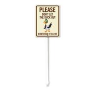 Vdenvileye Please Don't Let The Duck Out No Matter What It Tells You! Yard Sign with Stake 17.5x22cm Rustproof Aluminum Lawn Decorations Sign for Outdoor Road Street Garden Decor