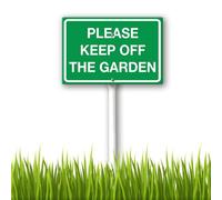 Vdenvileye Please Keep Off The Garden Yard Sign with Metal Stakes 20x30cm Heavy Duty Aluminum Yard Signs Weather Resistant Metal Garden Decor for Lawn Backyard Easy to Install